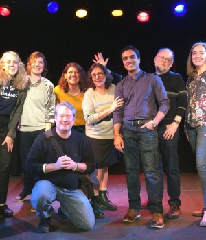 Me and the other readers at Louder Than a Mom, at Martyr's in Chicago, March 2019.